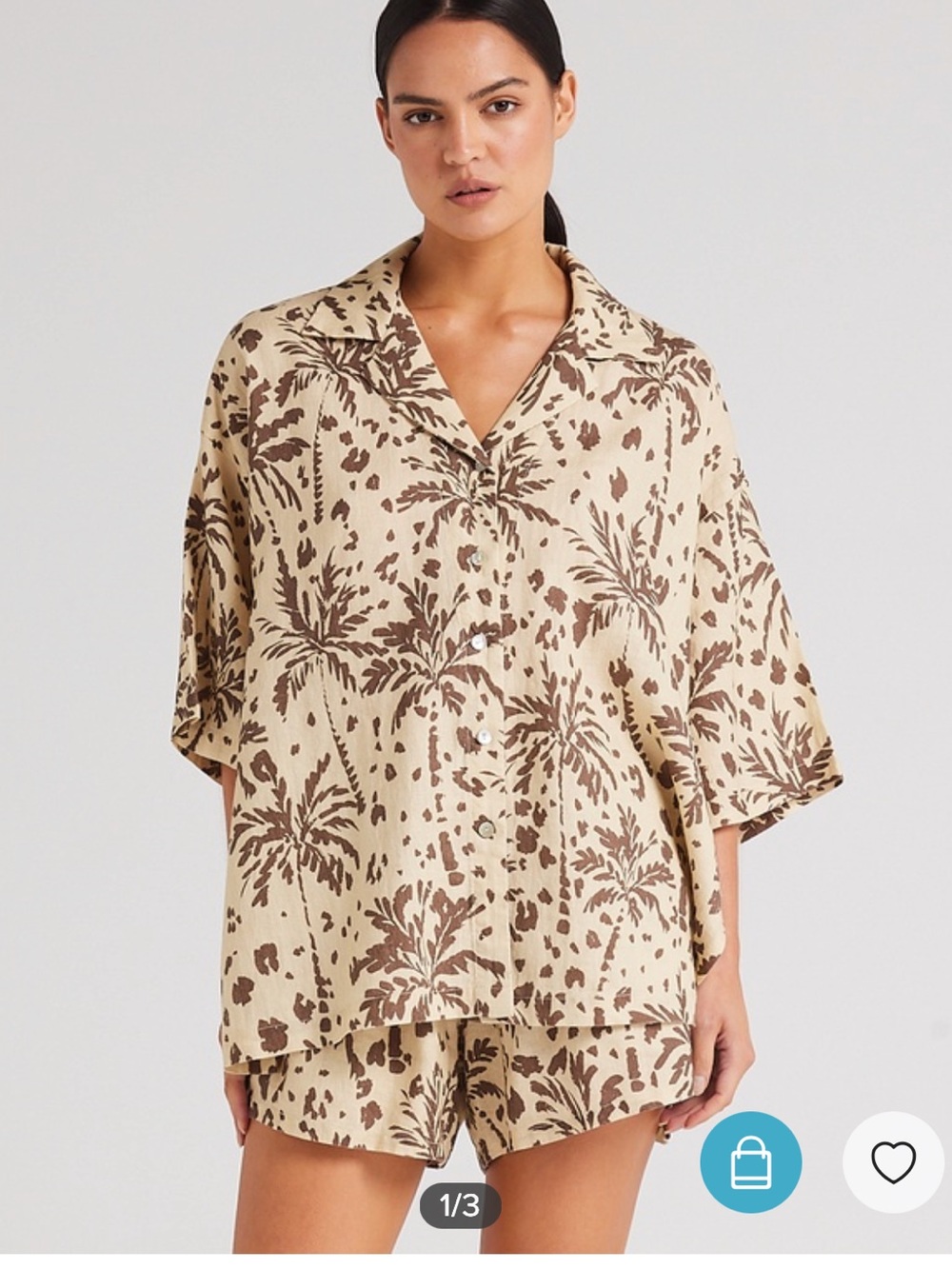 NWT Poolside Paradiso Zanzibar Over Shirt and Short Set S Linen New!